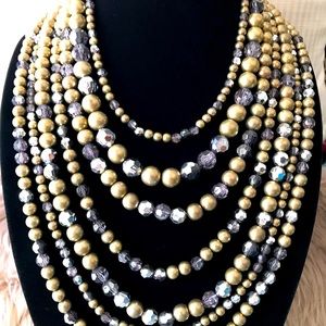 R.J. Graziano Gold Tiered Statement Necklace